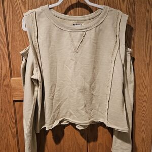 We The Free Cream Cold Shoulder Sweatshirt